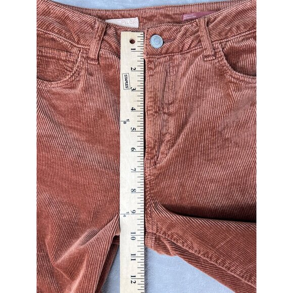 Anthropologie Pilcro The Yaya Rust Orange Corduroy Crop Flared Pants Size 26 - Picture 11 of 16